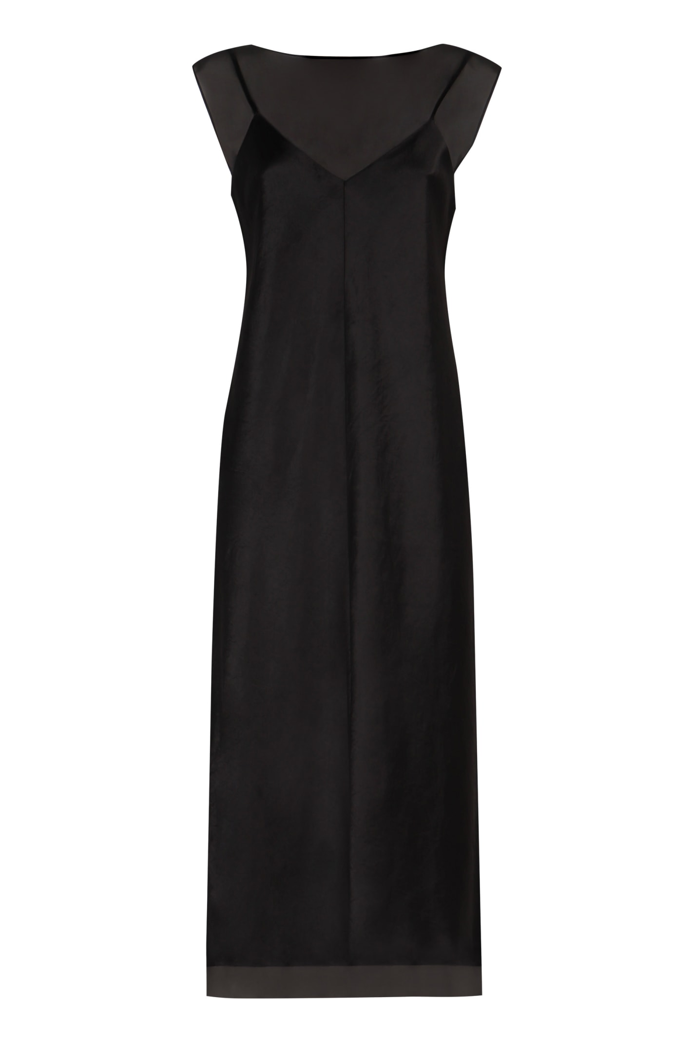 Shop Vince Chiffon Dress In Black