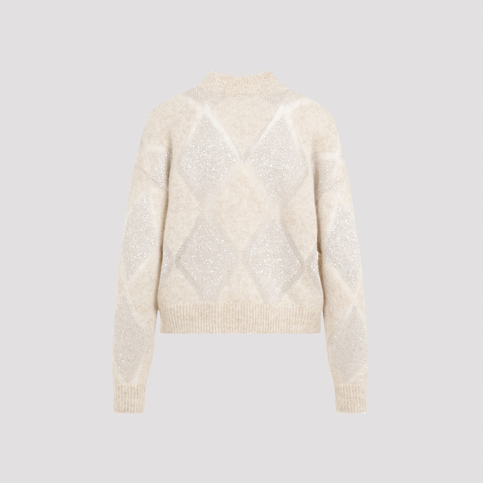 Shop Brunello Cucinelli Rombi Sweater Pullover In Beige