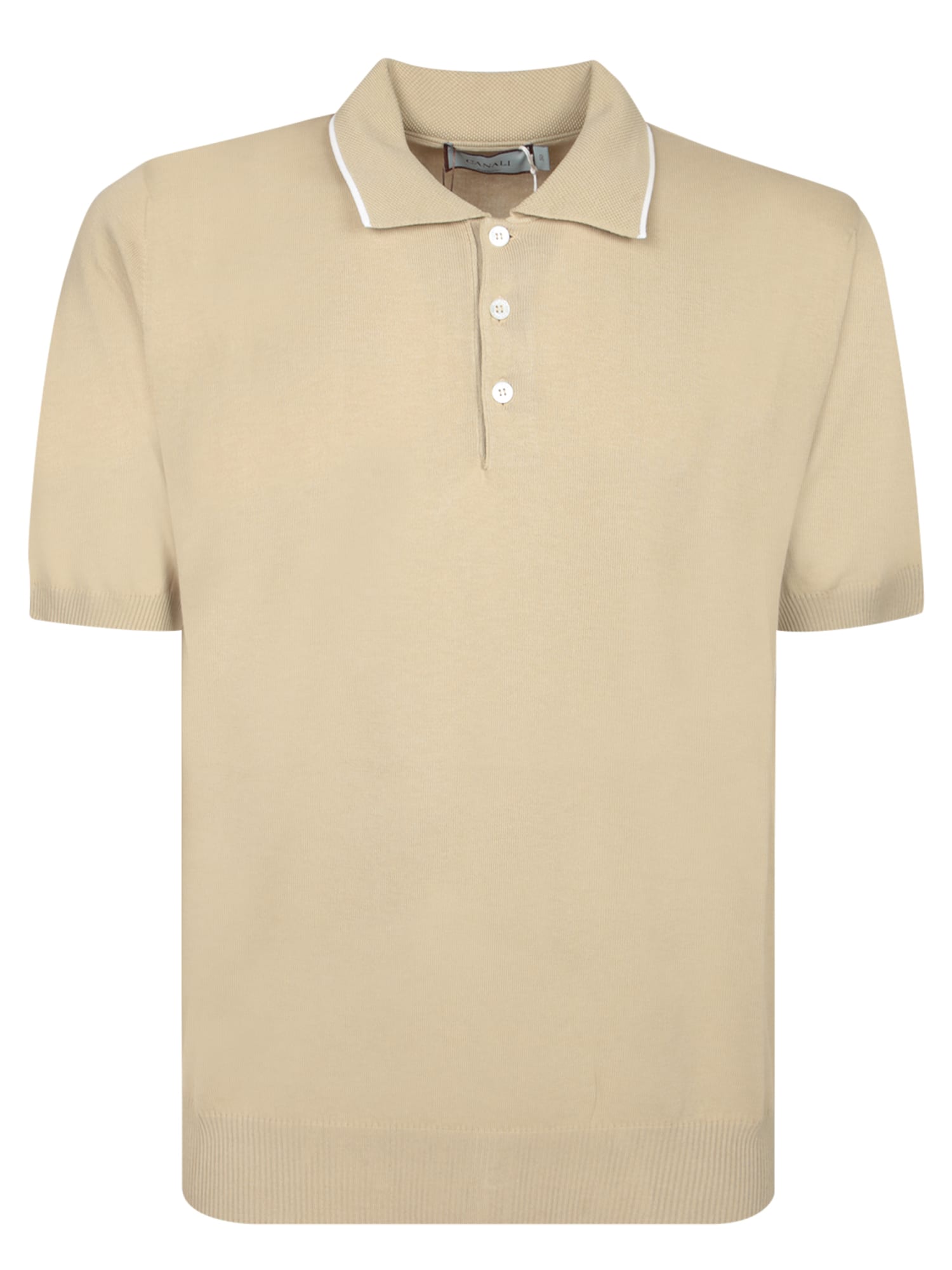 Beige Cotton Polo Shirt