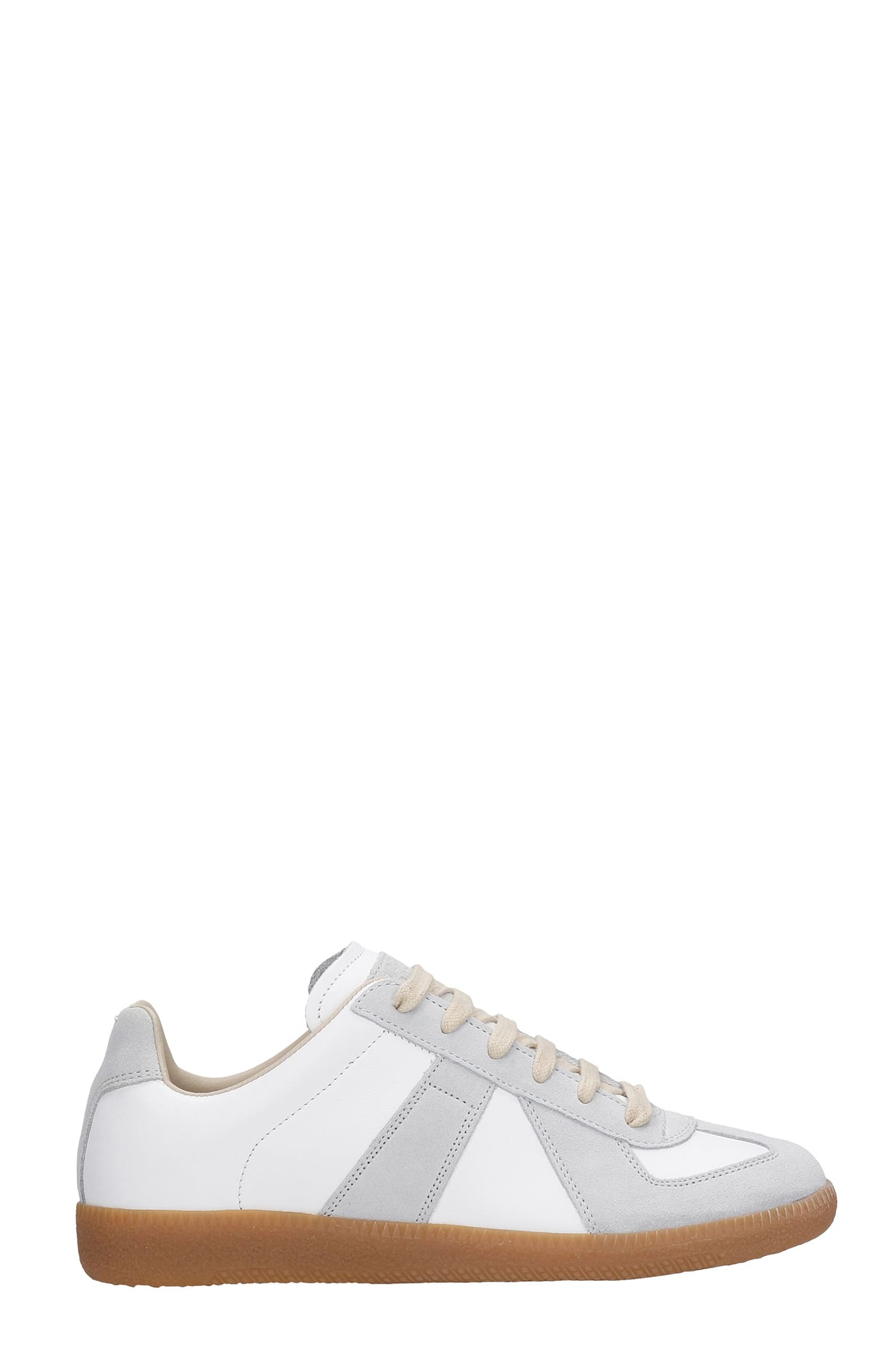 Buy Maison Margiela Replica Sneakers In White Leather online, shop Maison Margiela shoes with free shipping