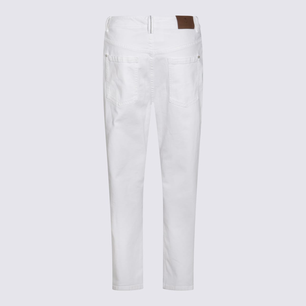 Brunello Cucinelli White Cotton Denim Jeans In White