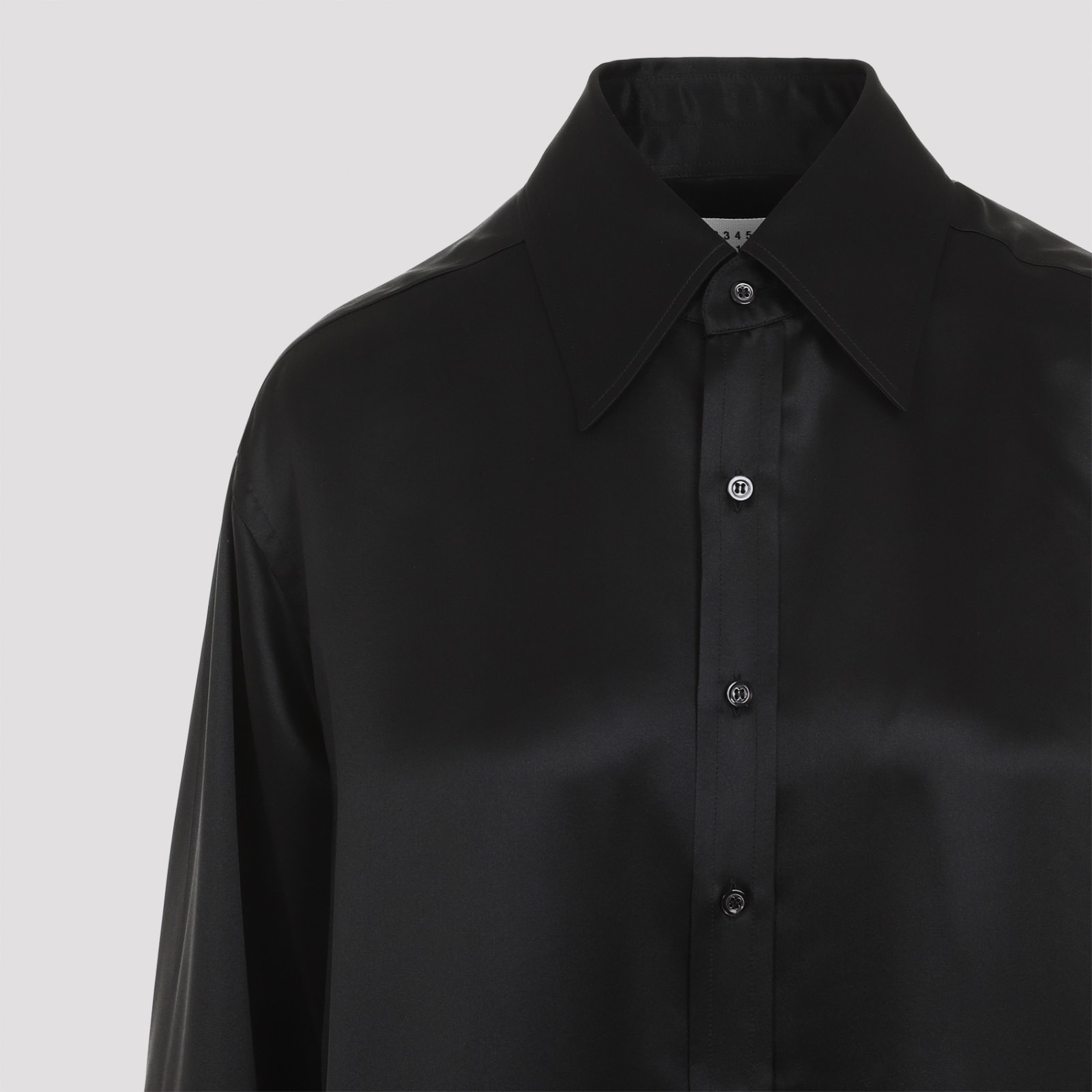 Shop Maison Margiela Silk Shirt In Black