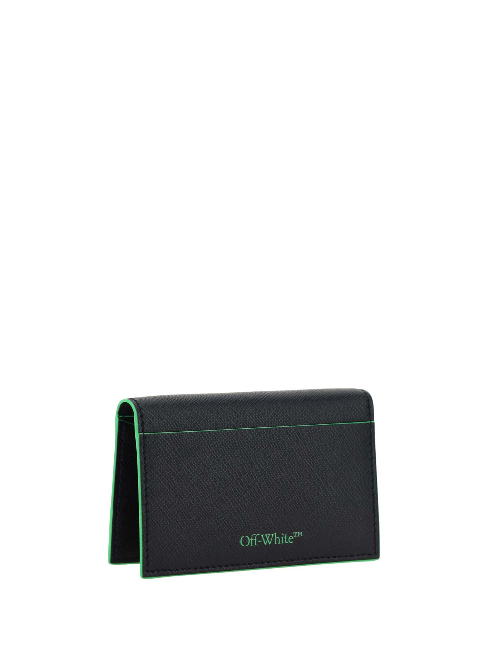 Shop Off-white Card Holder In Black Green Fluo
