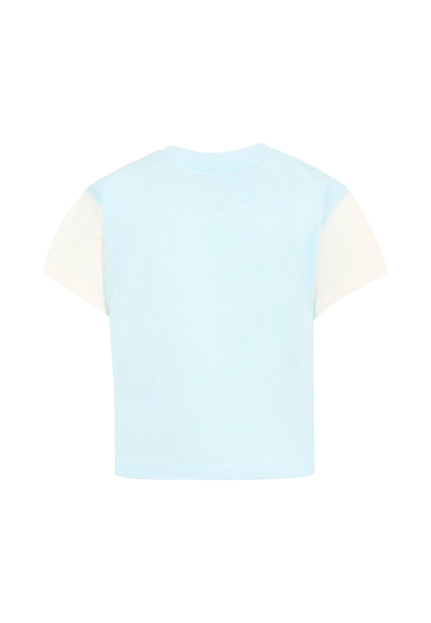 Kenzo Light Blue T-shirt For Boy With Sunflower In Blue