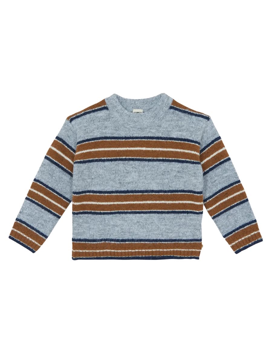 Bonton Kids' Milton Stripes Sweater In Brown