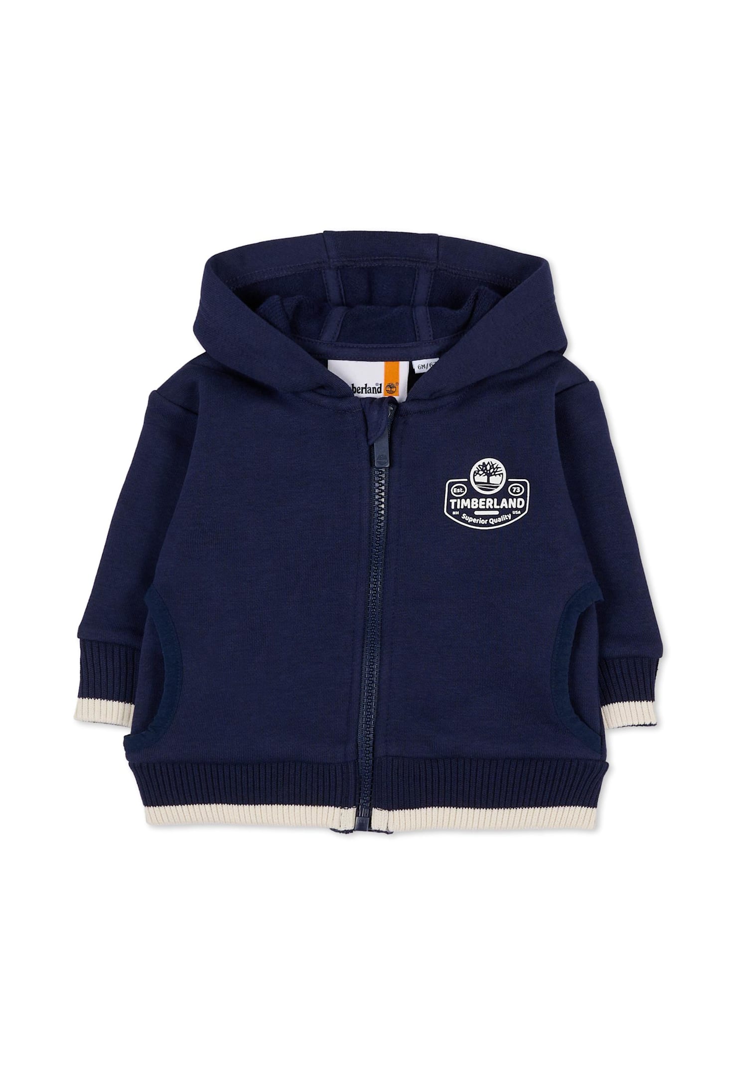 Timberland Blue Sweatshirt For Baby Boy With Logo In Blue