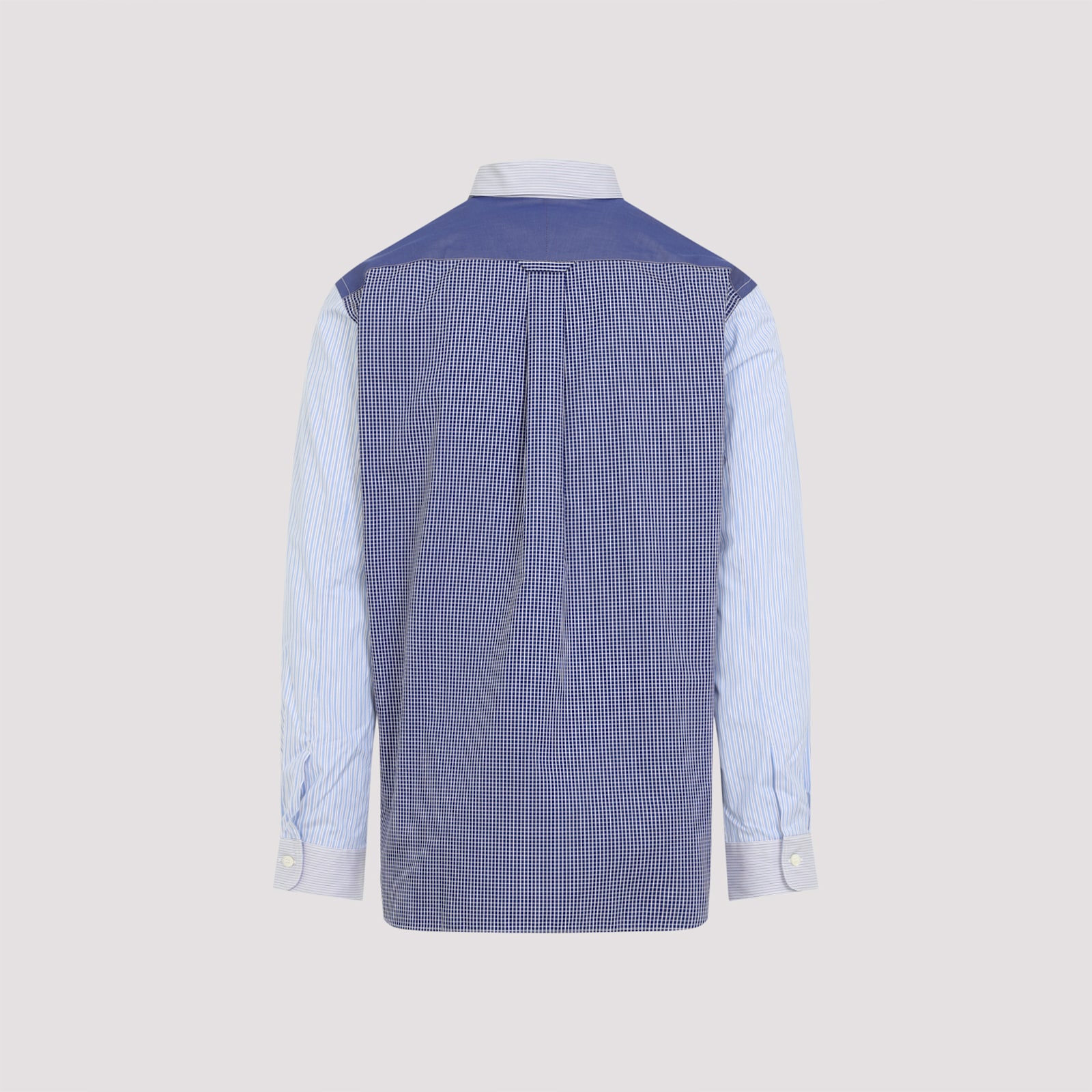 Shop Junya Watanabe Cotton Shirt In Sax Wht X Blu