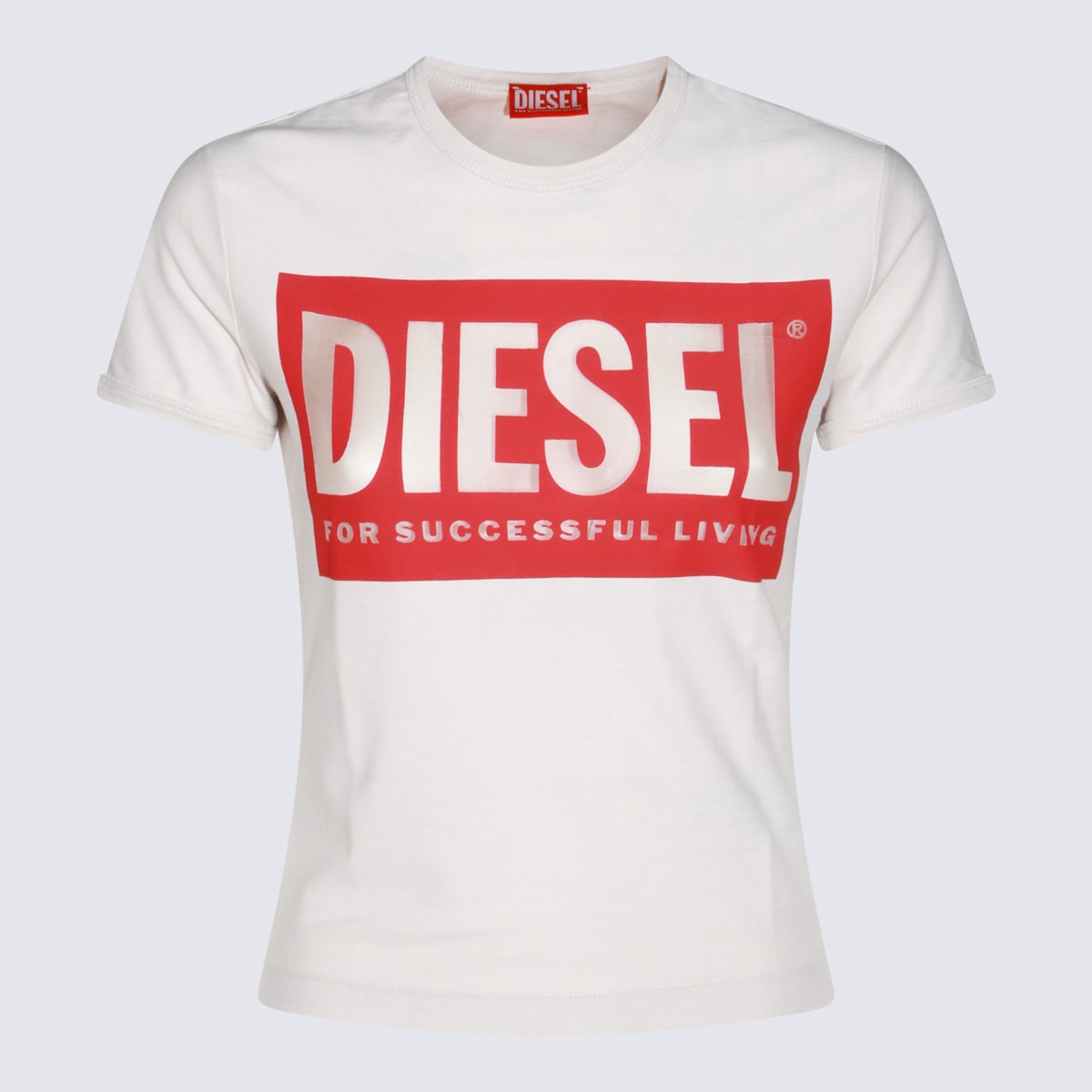 Shop Diesel White Cotton T-shirt