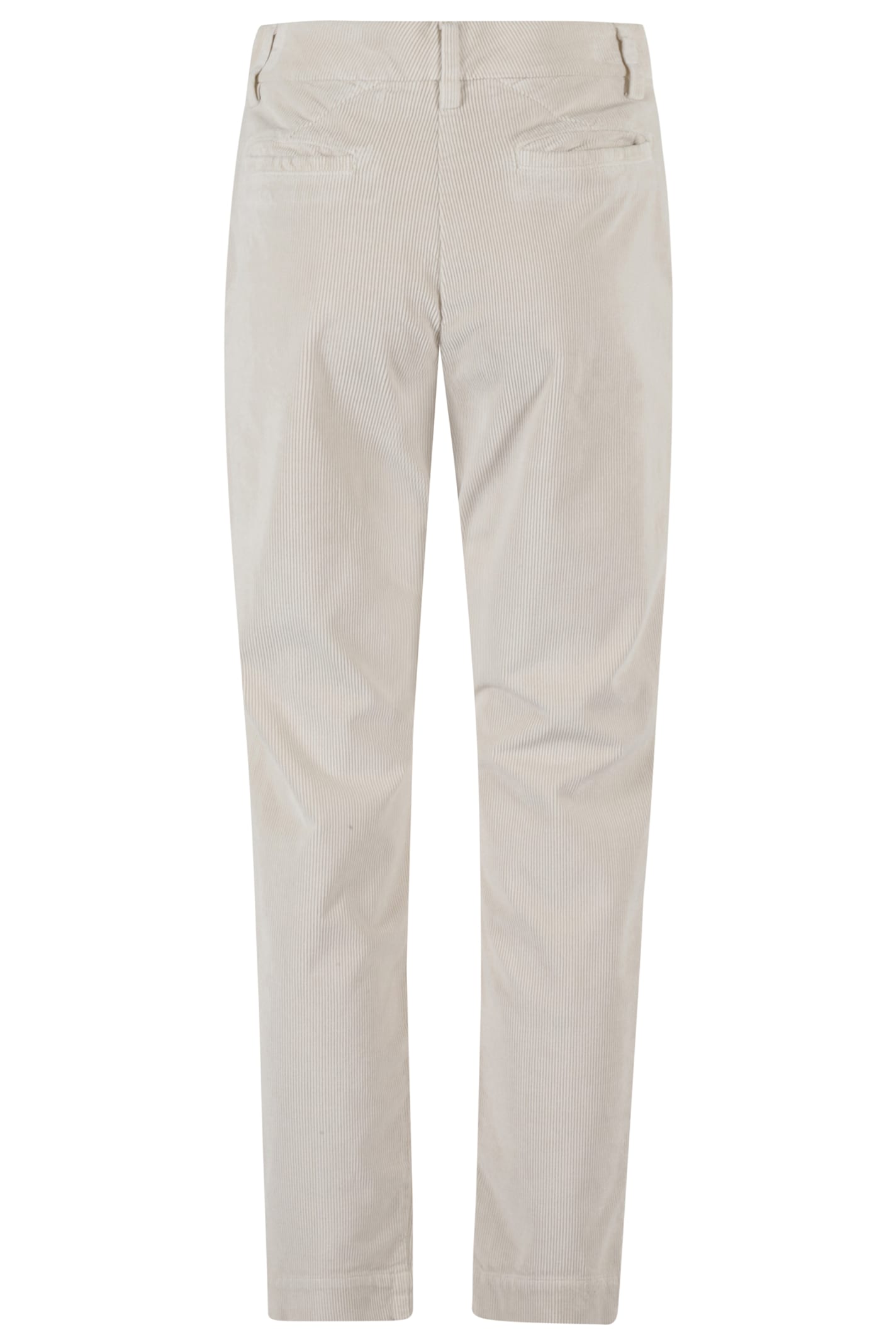 Eleventy Ribbed Tailored Trousers With Angled Pockets In Neutral