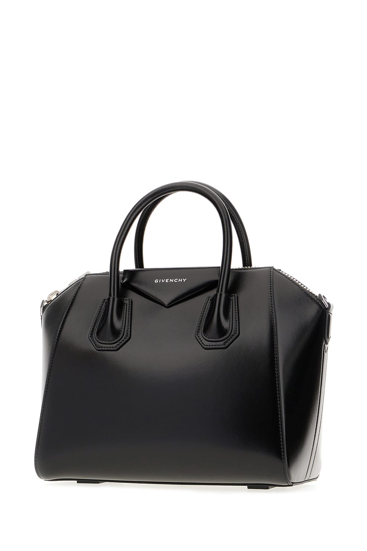 Shop Givenchy Black Leather Small Antigona Handbag In 001