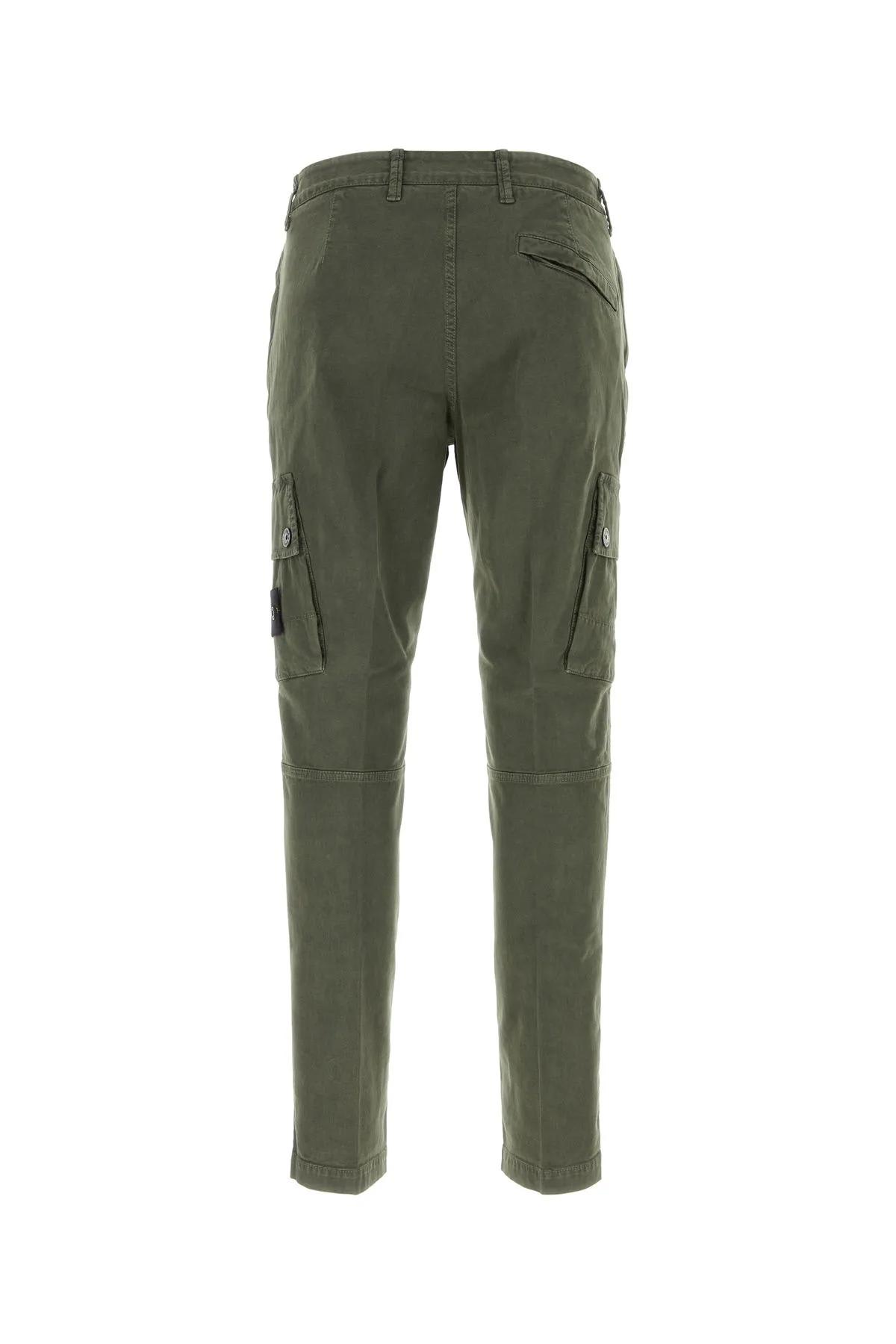 Shop Stone Island Khaki Stretch Cotton Cargo Pant In Muschio