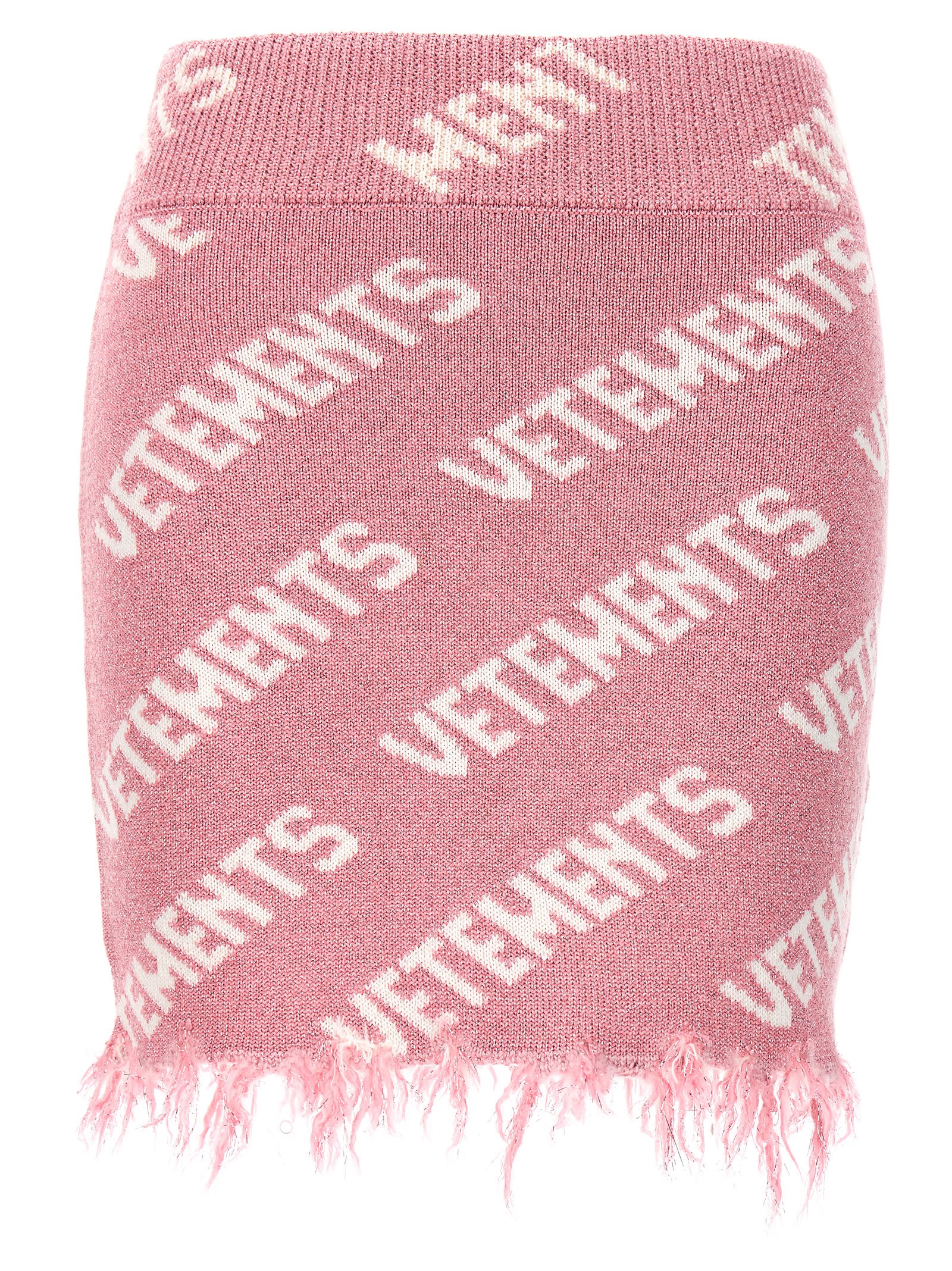 Vetements Iconic Lurex Monogram Skirt In Pink
