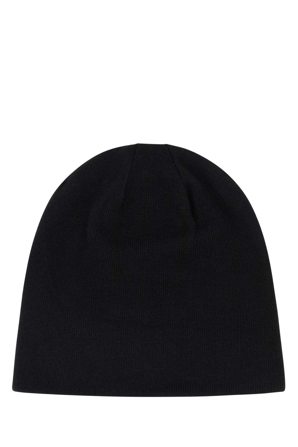 The North Face Stretch Polyester Blend Ribbed Beanie In Black