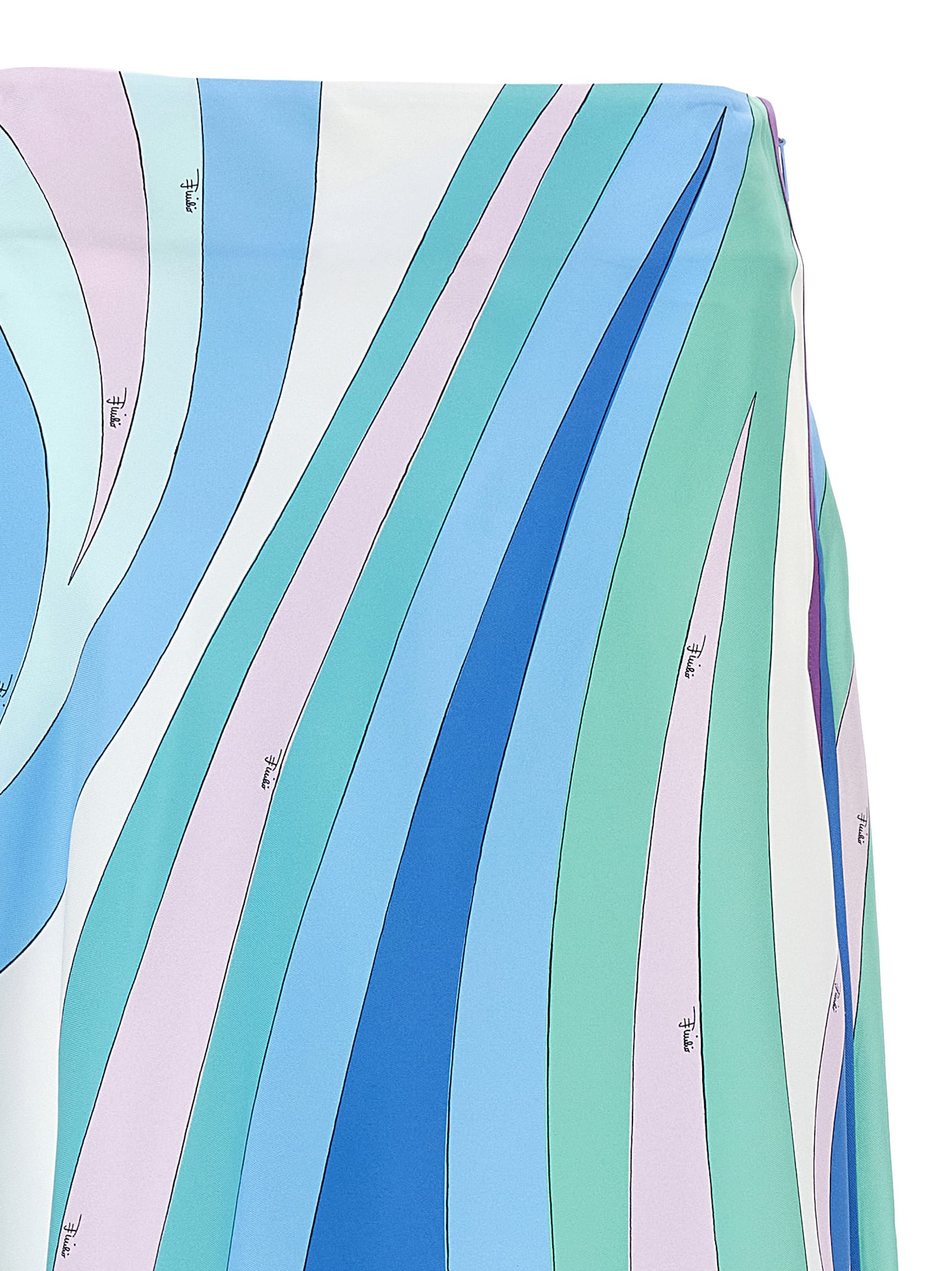 Shop Pucci Cigni Skirt In Clear Blue