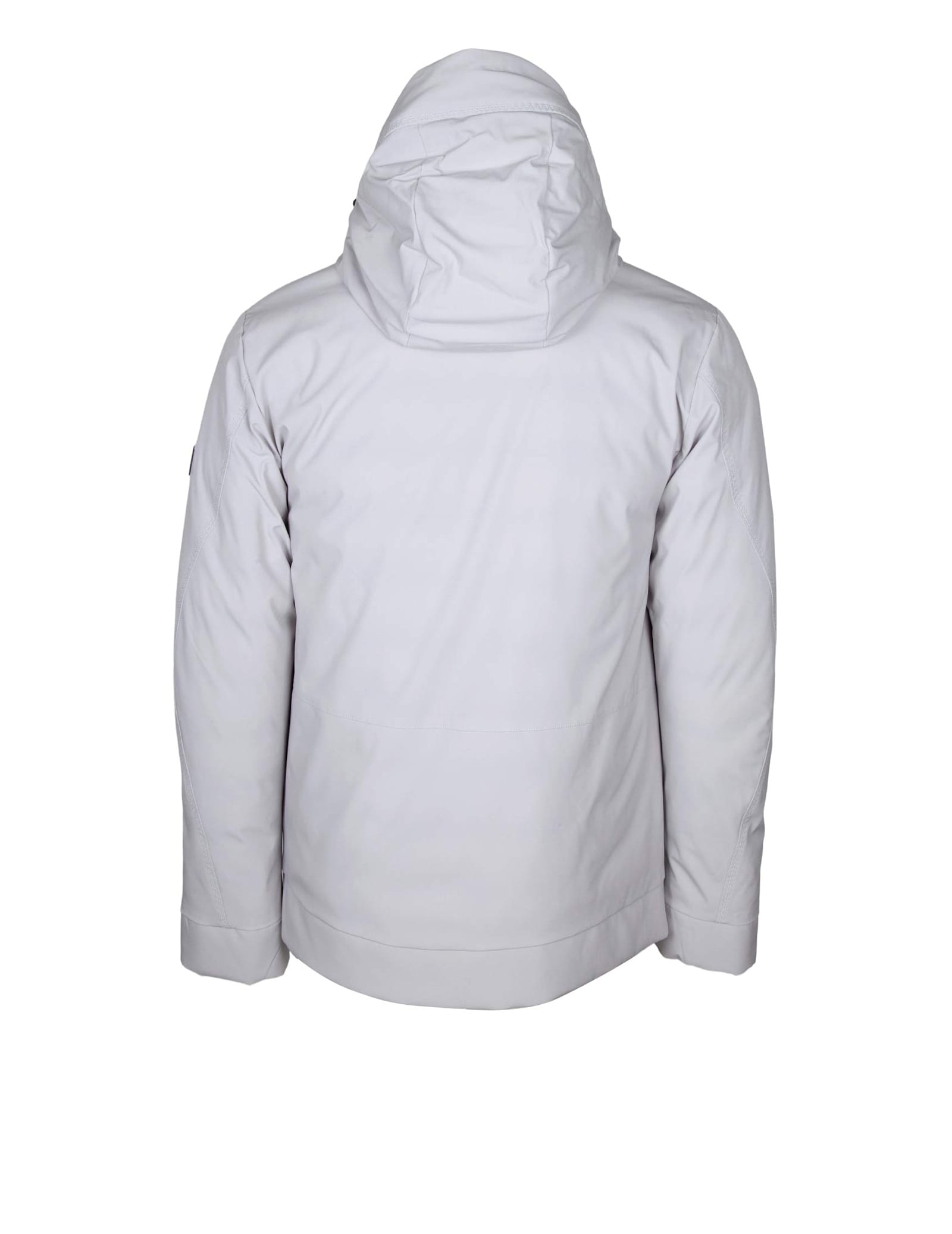 Peuterey Short Jacket In Stretch Polyester Canvas Bonded To Jersey In Gray