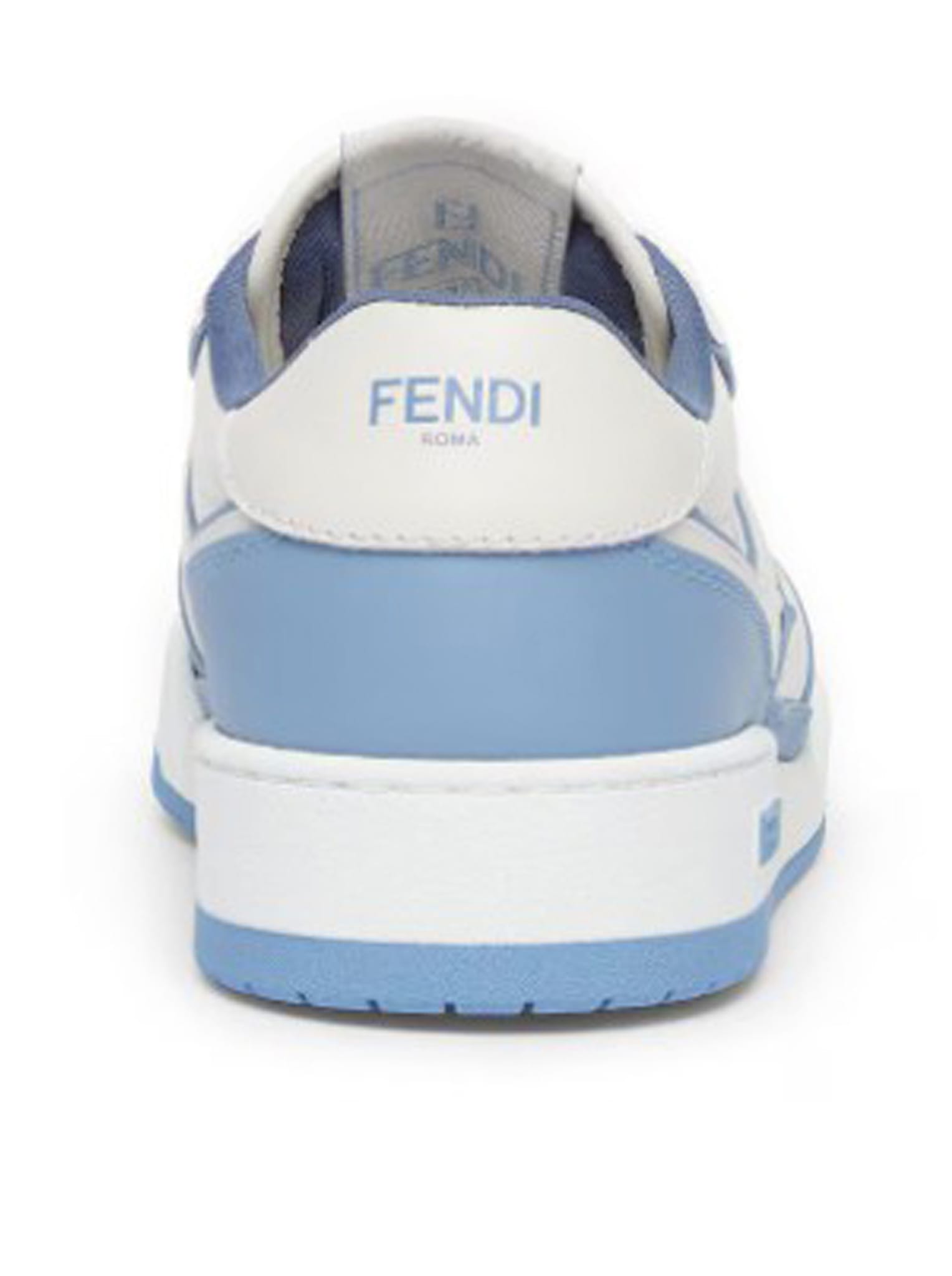 Shop Fendi Low Top Match Mix Vitello+logo In Oie Sky White