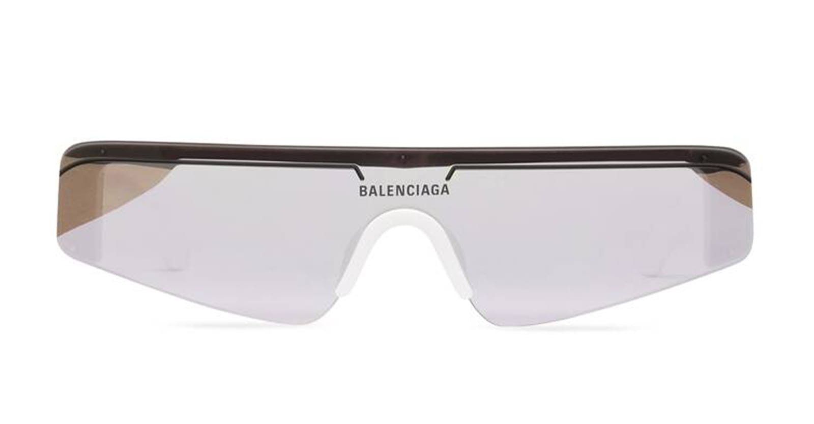 Shop Balenciaga Ski Rectangle - White Sunglasses