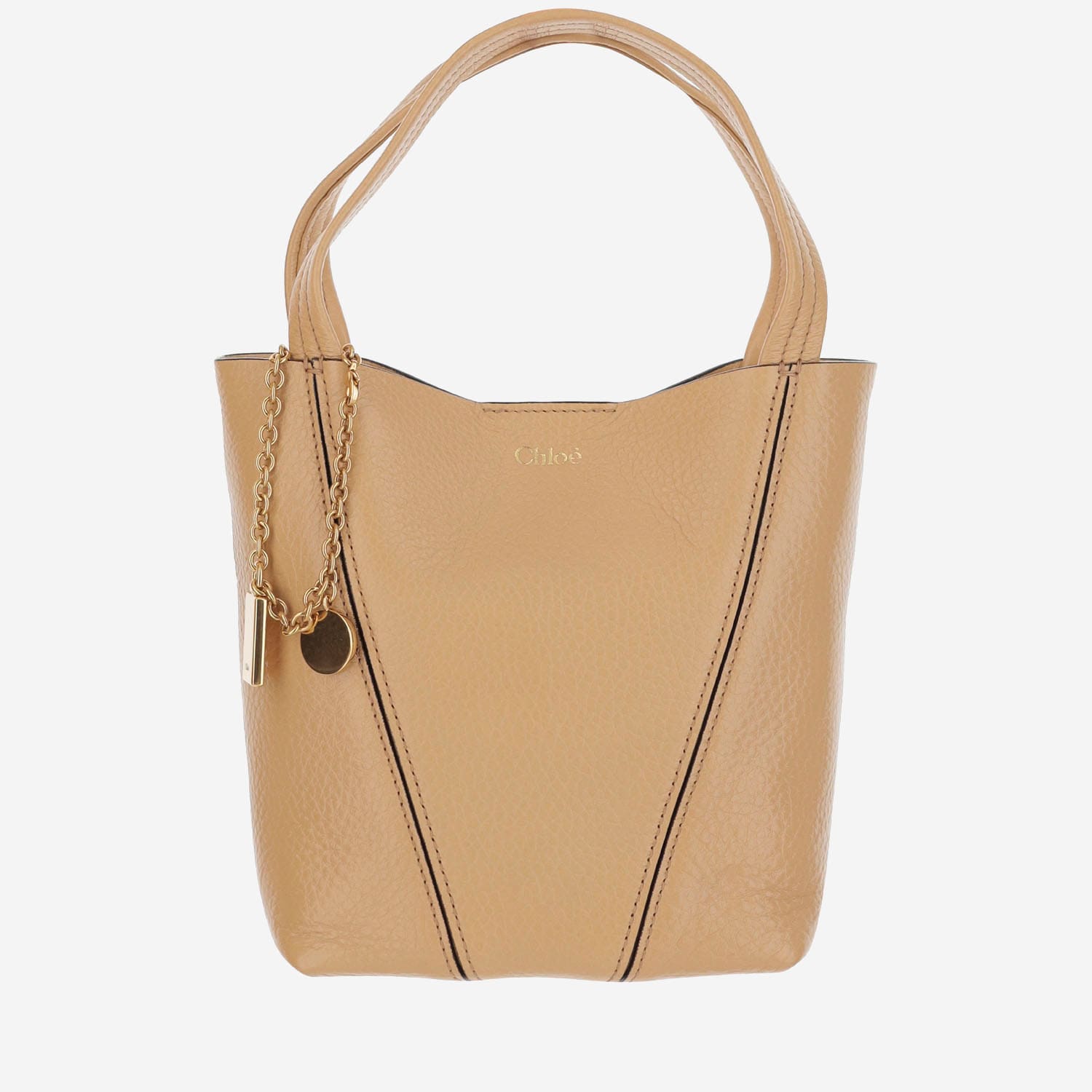 Chloé Spin Garnet Leather Small Tote Bag