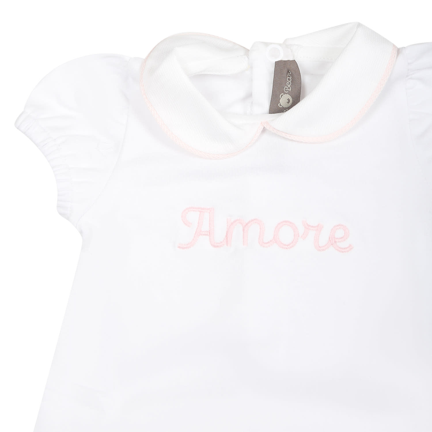 Shop Little Bear White Romper For Baby Girl With Writing