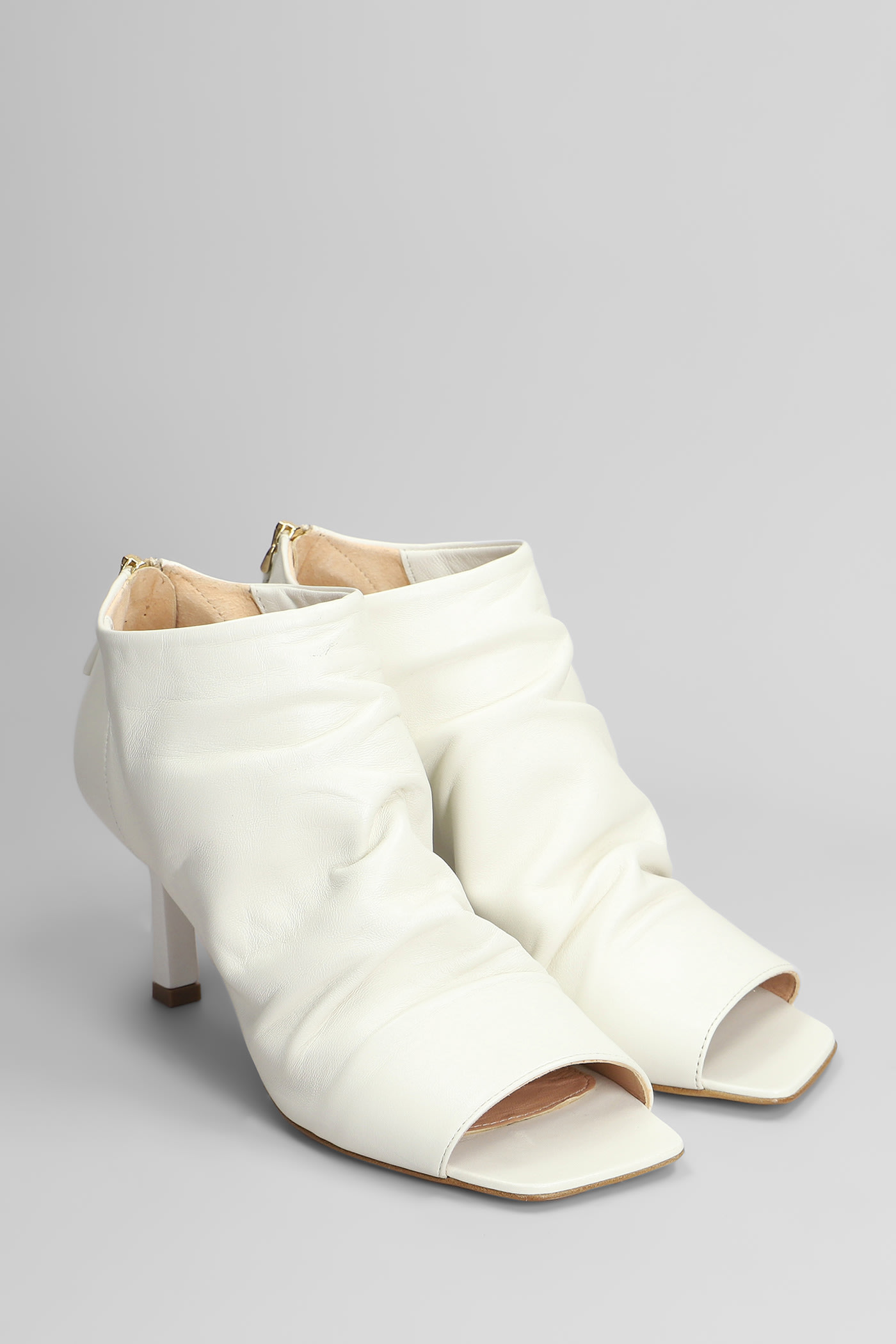 The Seller High Heels Ankle Boots In White Leather
