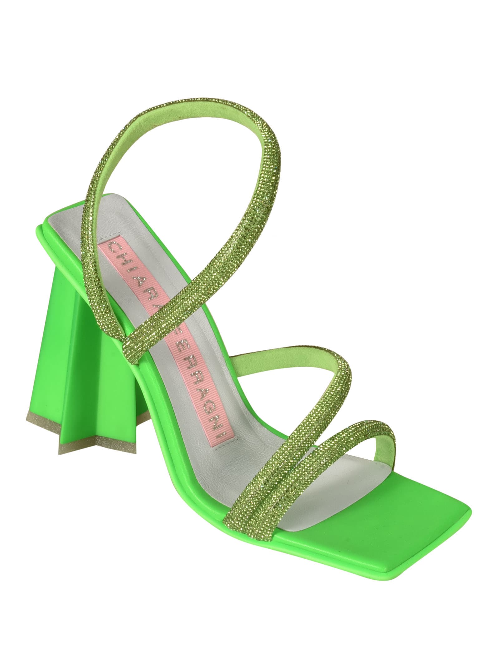 Shop Chiara Ferragni Star Heel 100 Sandals In Green
