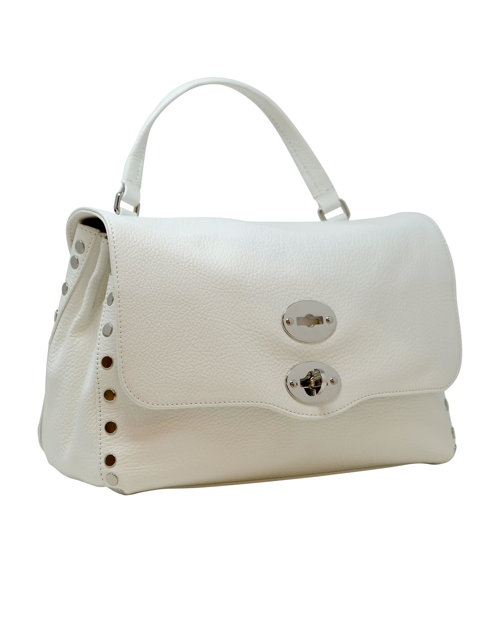 Shop Zanellato 068010-0050000-z1190 White Postina Daily S Giorno S Leather Handbag