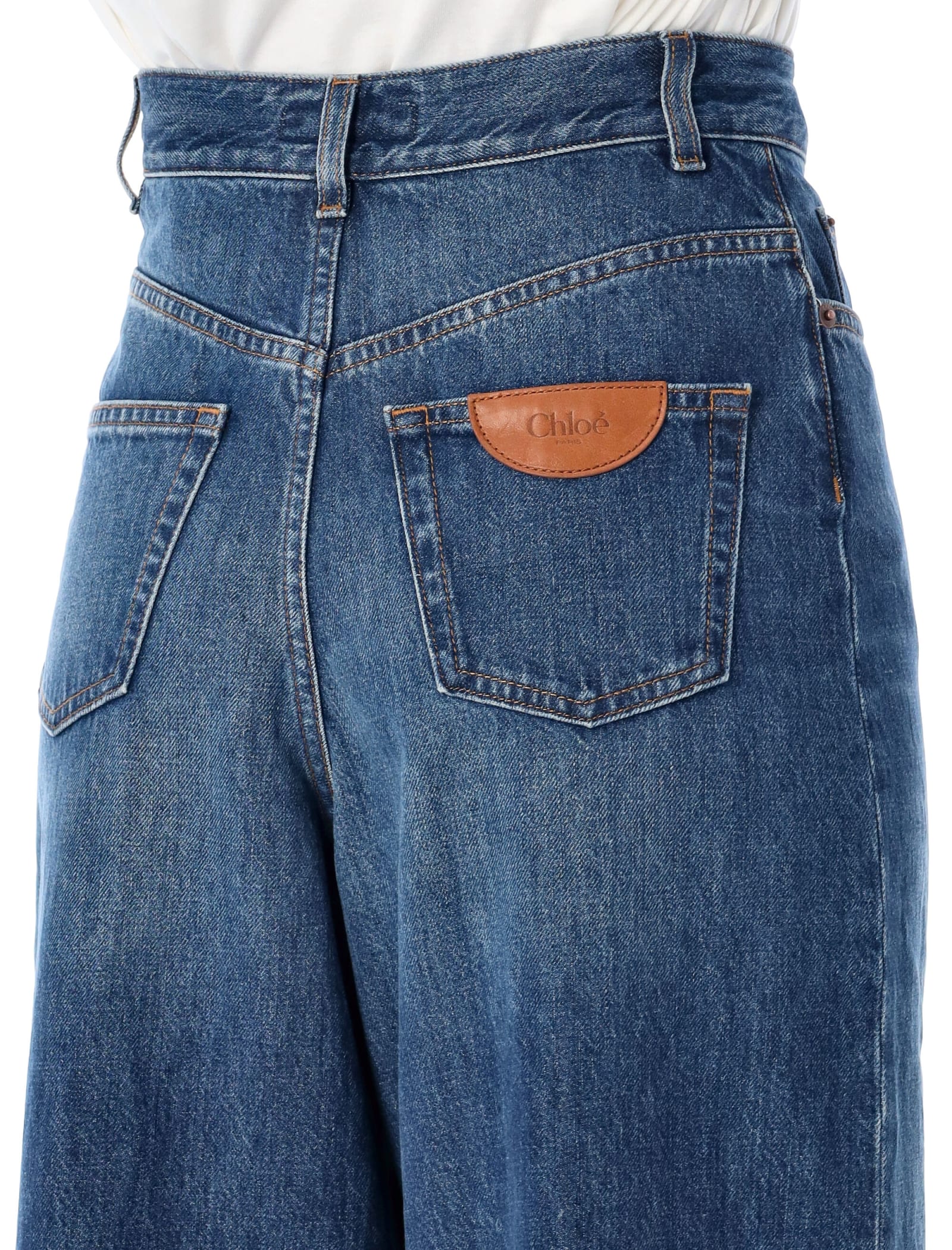 Shop Chloé High Waist Denim In Nightblue