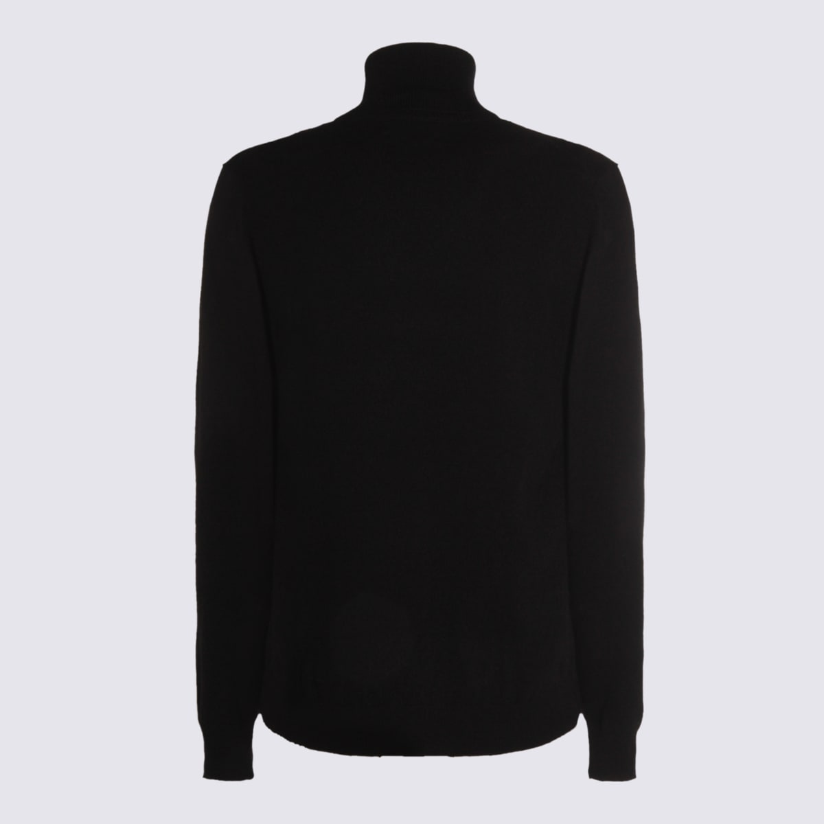 Malo Ribbed Turtleneck Crewneck Knitwear In Black