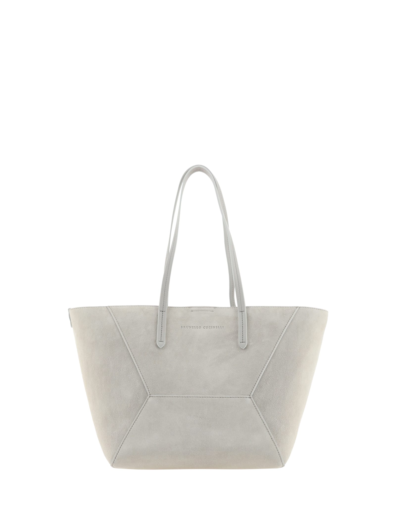 Shop Brunello Cucinelli Shoulder Bag In Quarzo