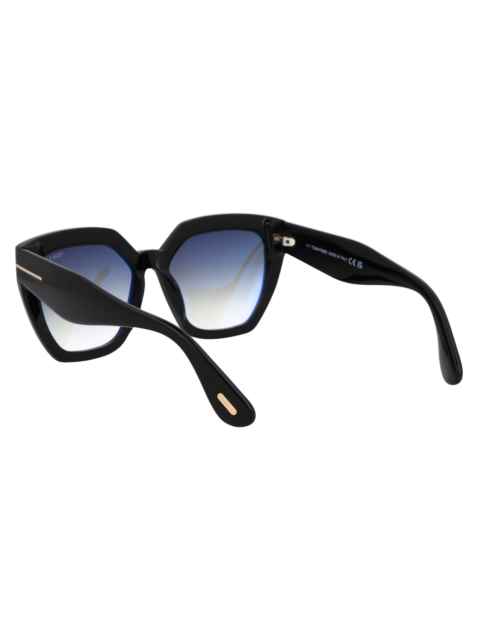 Shop Tom Ford Phoebe Sunglasses In 01b Nero Lucido / Fumo Grad