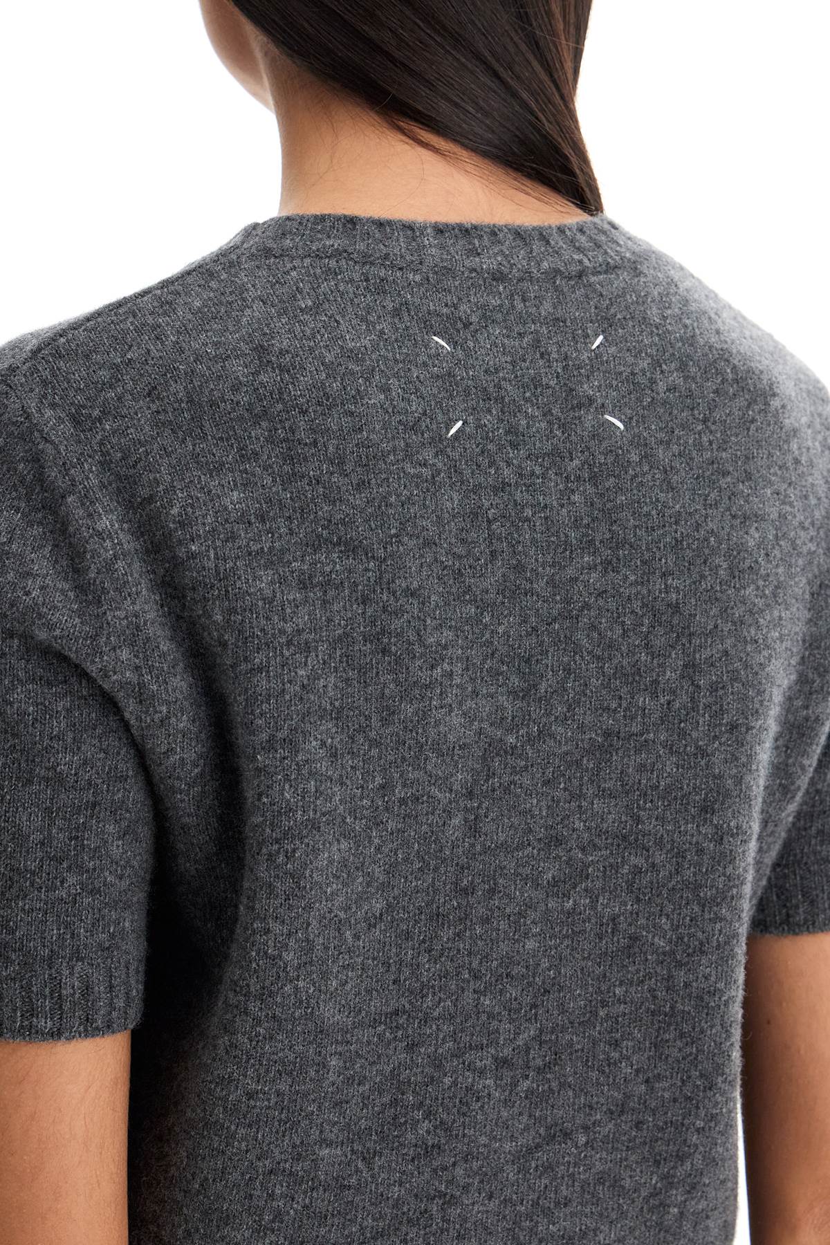 Shop Maison Margiela Wool Crewneck Sweater In Charcoal (grey)