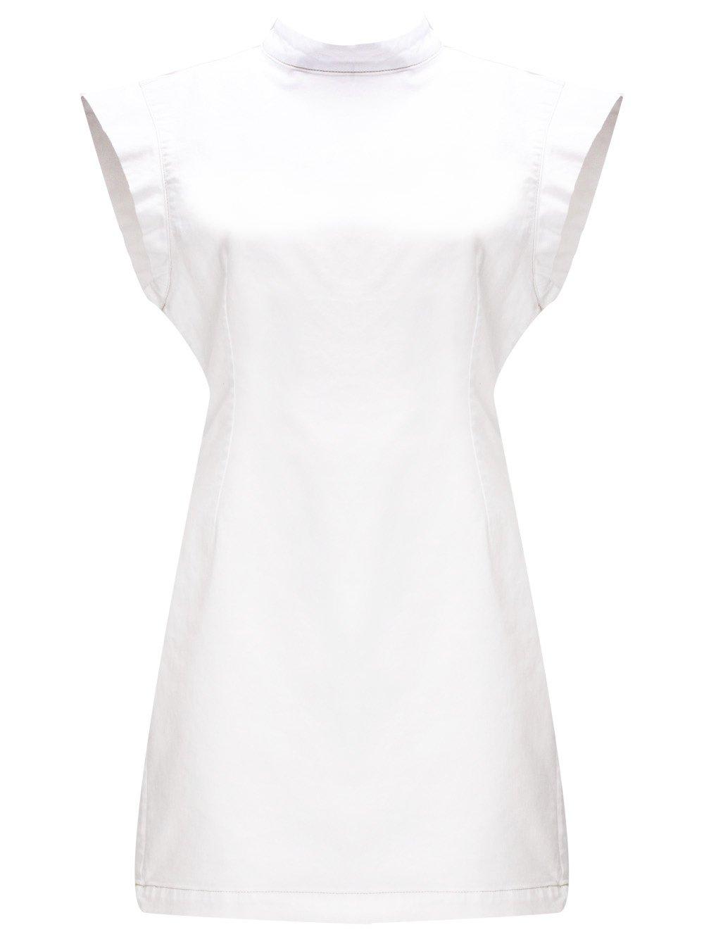 Shop Isabel Marant Nina Cape-sleeved Mini Dress In White