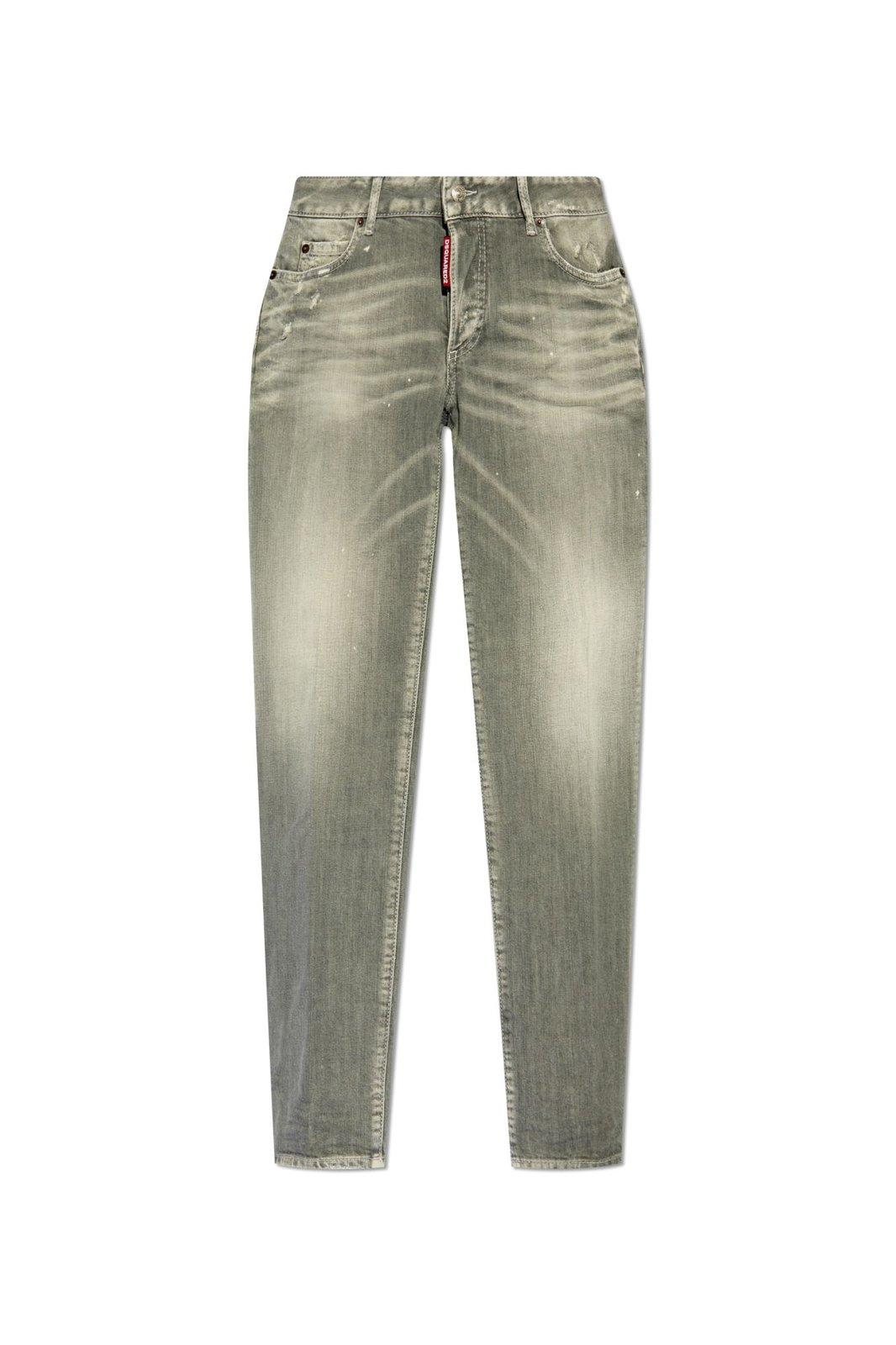 Distressed Straight-leg Jeans