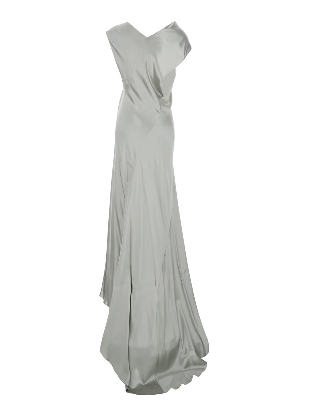Alberta Ferretti Abito Raso Lucido In Gray