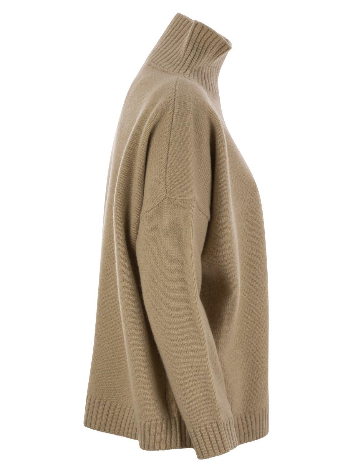 Shop Weekend Max Mara High Neck Long-sleeved Jumper In 004 Beige