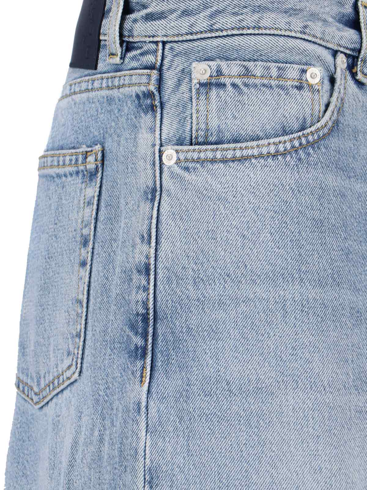 Haikure Straight Leg Trousers Belt Loops In Blue