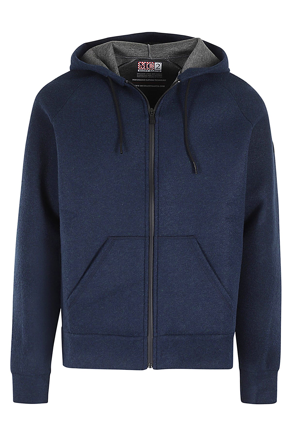 Shop Mc2 Saint Barth Full Zip Hoodie In Blue Navy