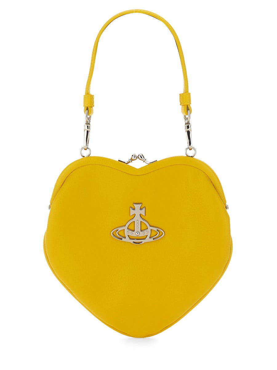 Shop Vivienne Westwood Belle Heart Frame Bag In Yellow