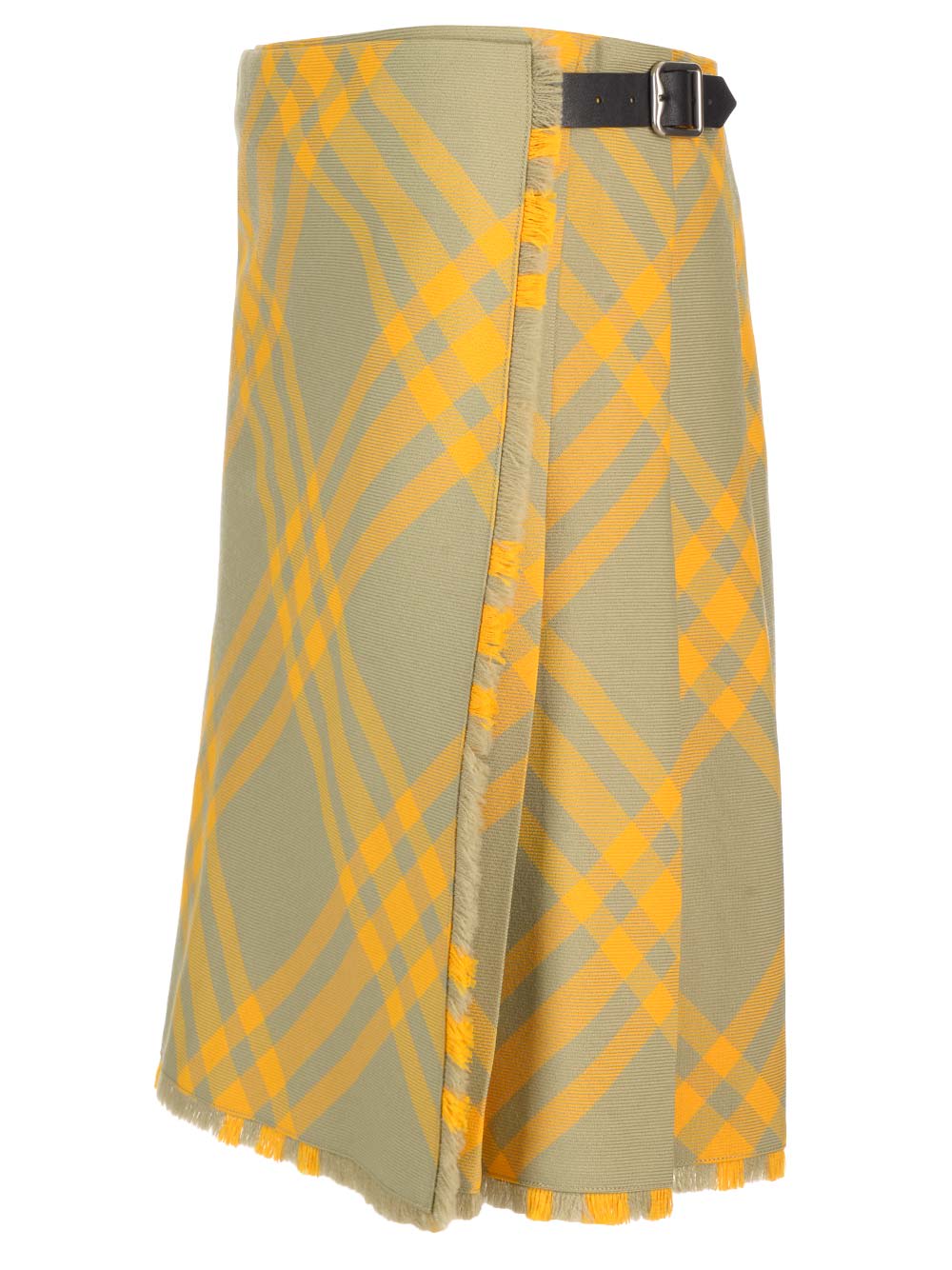 Shop Burberry Embroidered Silk Skirt In Yellow