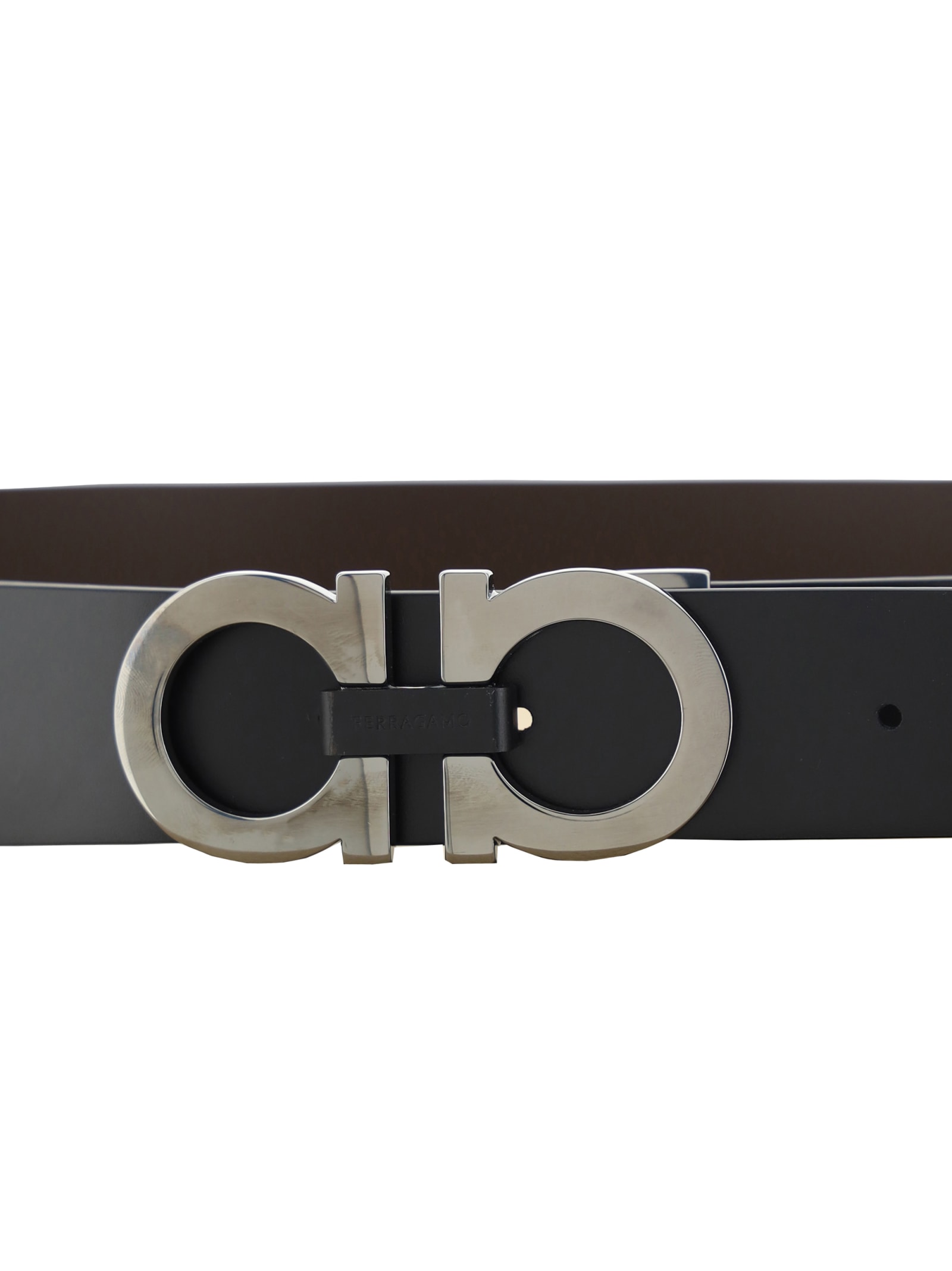 Ferragamo Reversible Belt In Black