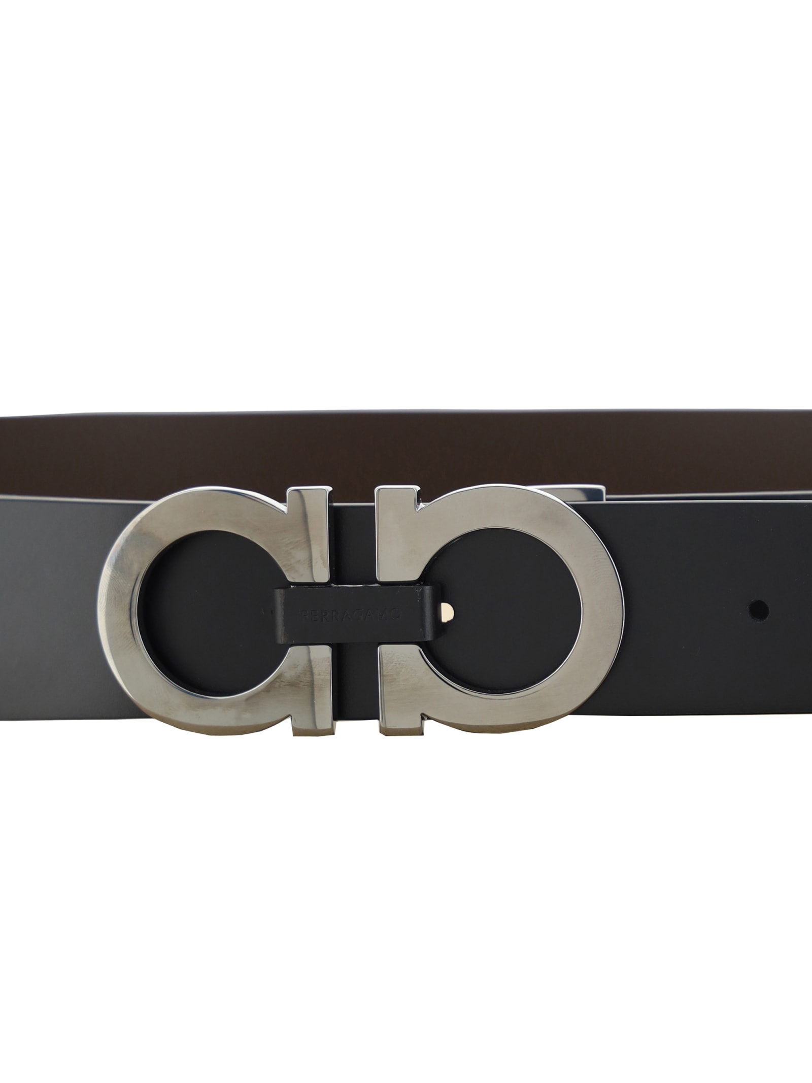 Shop Ferragamo Reversible Belt In Brown-black