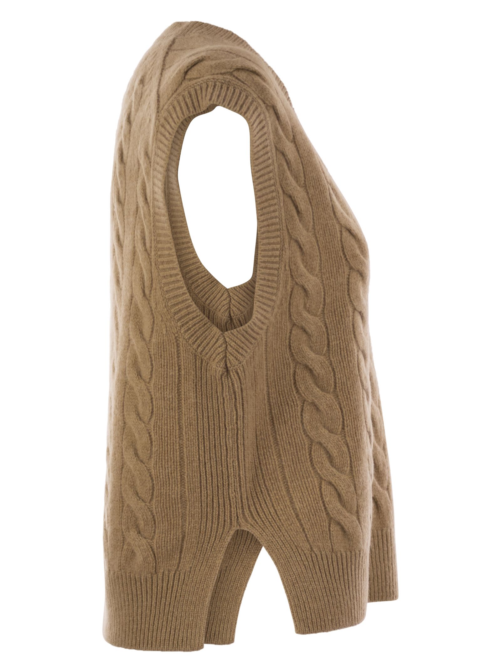 Polo Ralph Lauren Wool And Cashmere Cable-knit Vest In Multi