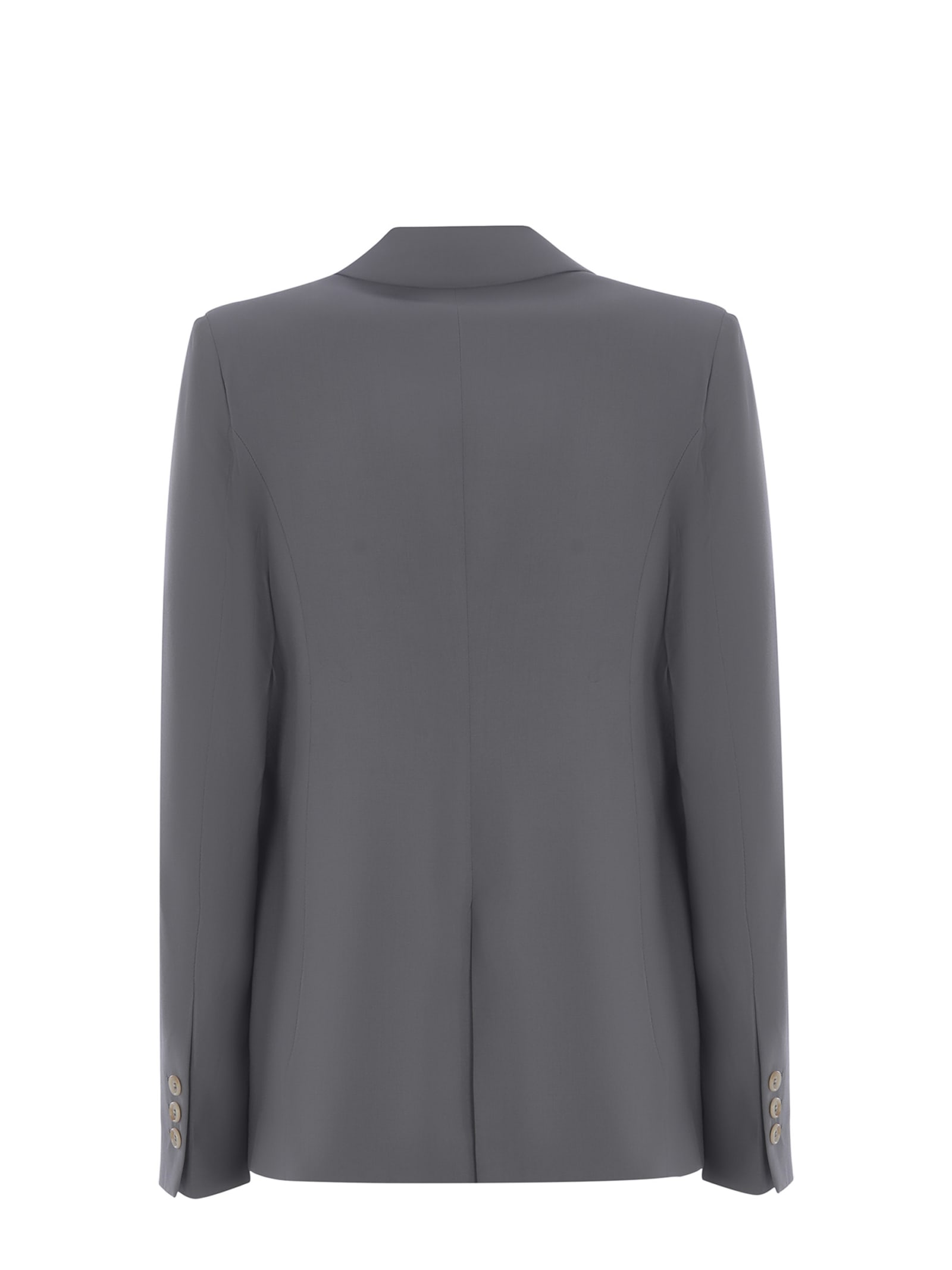Shop Manuel Ritz Double-breasted Jacket  Made Of Cool Wool In Grigio