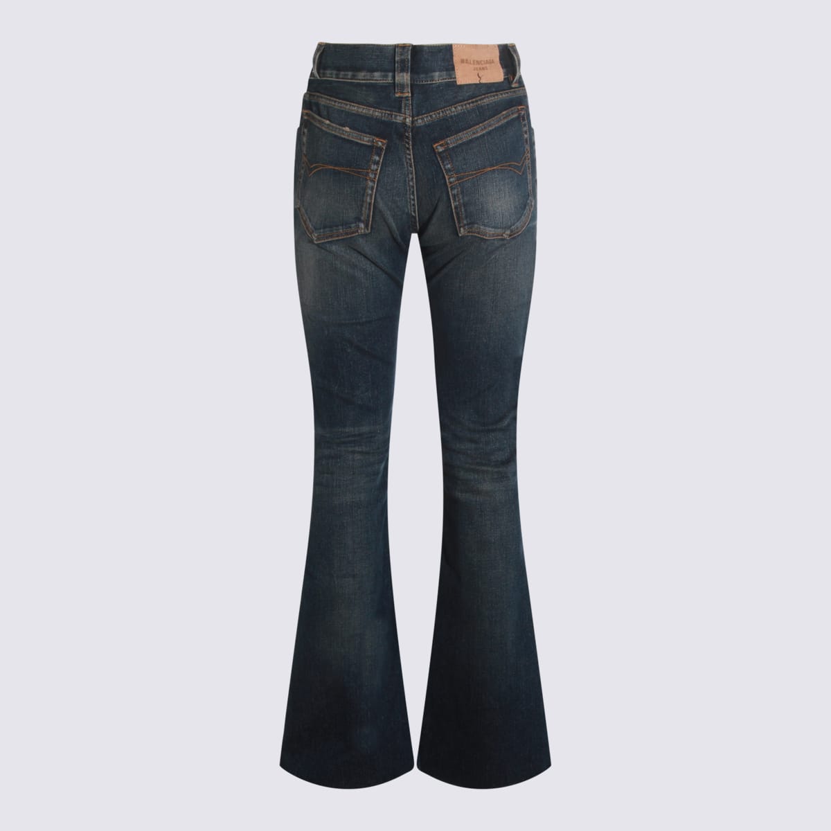 Balenciaga Blue Cotton-blend Clothing Jeans In Blue
