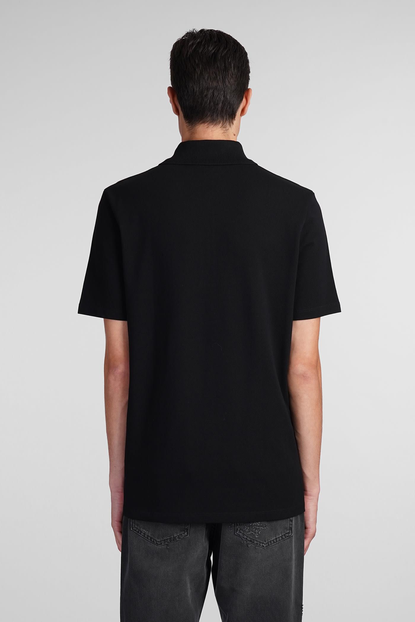 Shop Balmain Polo In Black Cotton