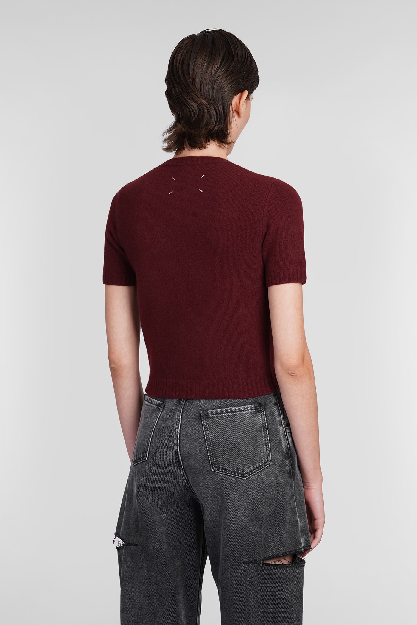 Shop Maison Margiela Knitwear In Bordeaux Wool