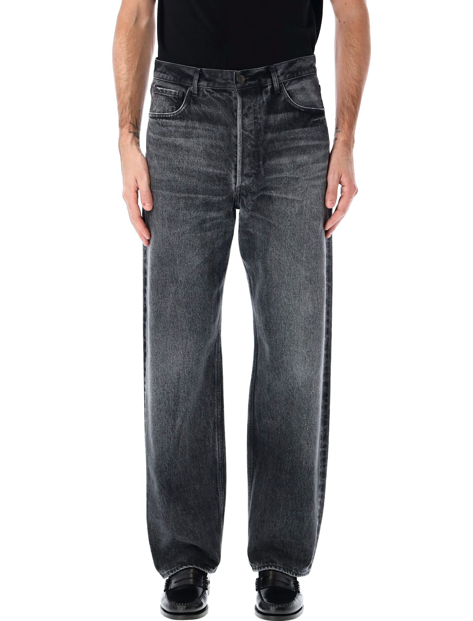 Selvedge Faded Heavy Denim Wide Pants