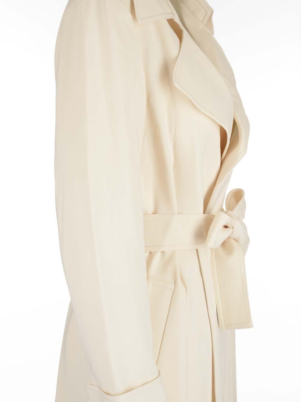 Shop Theory Oaklane Trench Belted Coat In Ivory