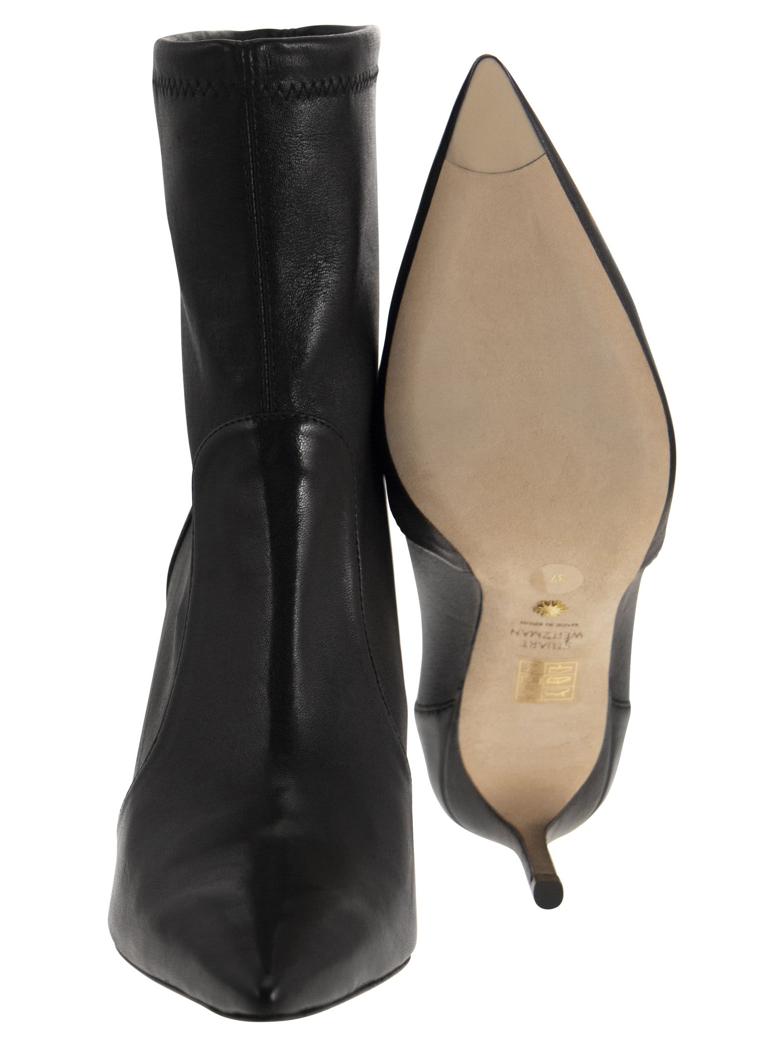 Shop Stuart Weitzman Stuart 85 - Leather Boot In Black