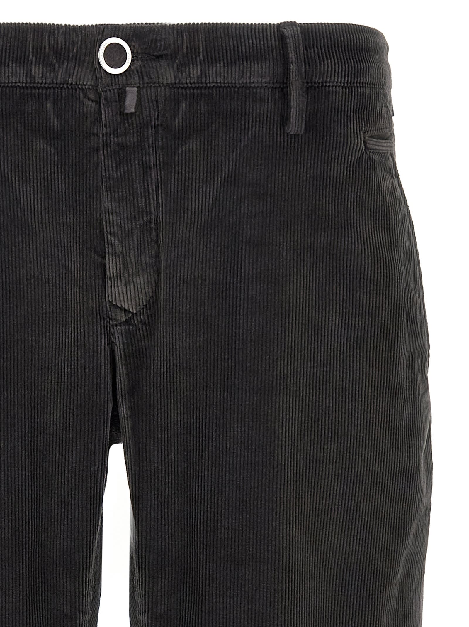 Jacob Cohen Corduroy Trousers With Front And Back Pockets In Brown